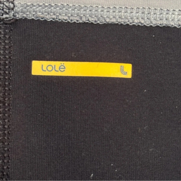 Lolë Panna Grey Black Mesh Detail Workout Athletic Performance Leggings Sz M - Picture 4 of 14